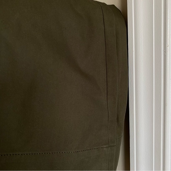 J. Crew Wide Leg Cotton Blend Dark Olive Green Trousers Size 6 - Picture 5 of 10